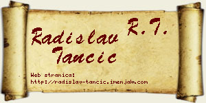 Radislav Tančić vizit kartica